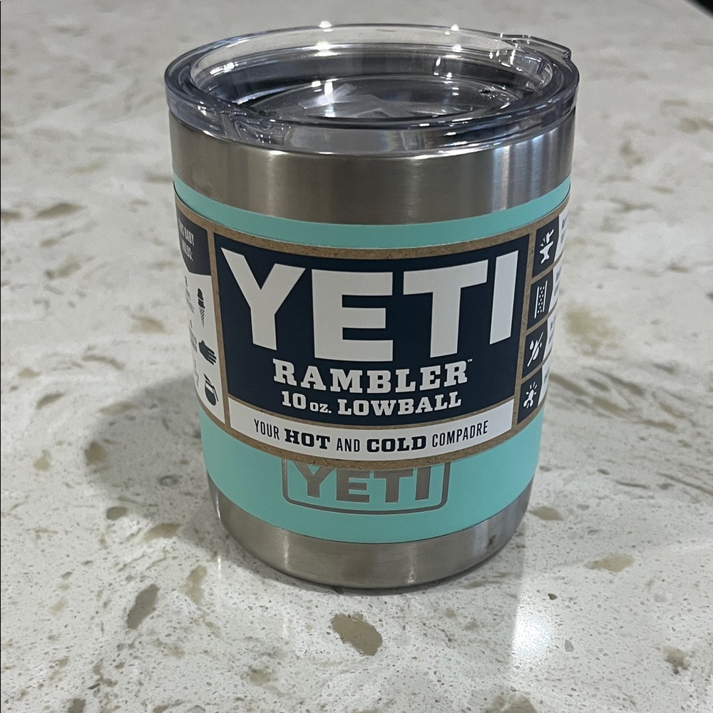 YETI Rambler Lowball Tumbler in Stainless Steel and Teal